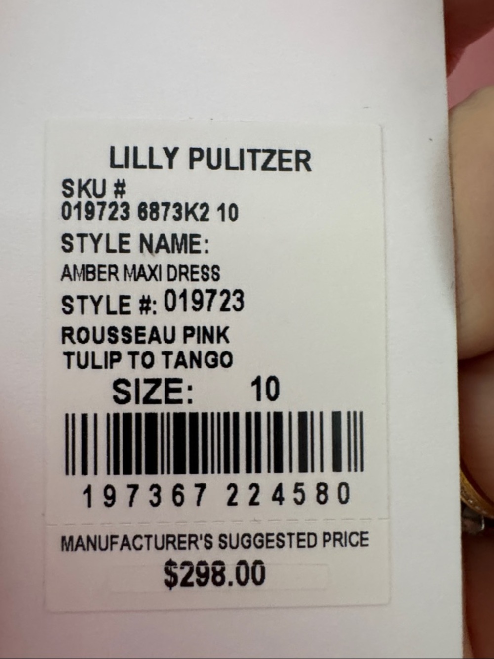 Lilly Pulitzer Pink Floral Ruffle-Trim Amber maxi dress Rousseau pink size 10 - Picture 8 of 8